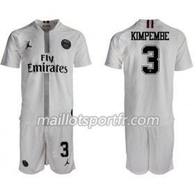 Maillot de Foot Paris Saint Germain Kimpembe 3 Jordan Blanc Enfant Troisieme 2018/19